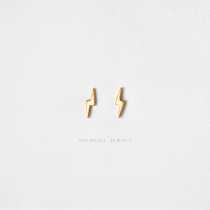 Clous d'oreilles Tiny Lightning, unisexe, or, argent SHEMISLI - SS860 LR