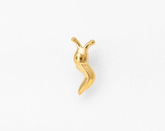 Banana Slug Stud, Threadless Flat Back Earring, Minimalist Style, A-SS1525