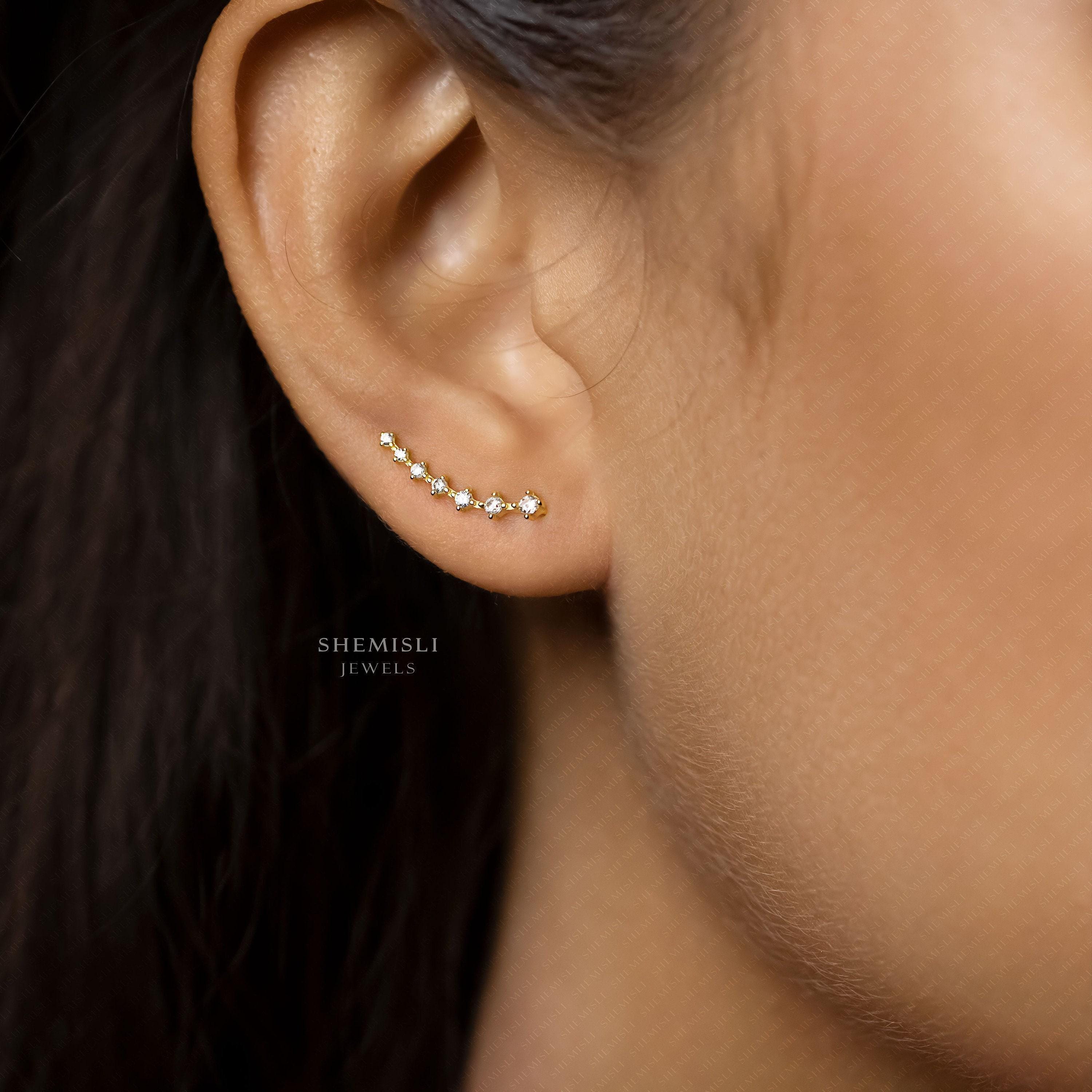 【STONEHENgE】Silver Material Rose Gold Earrings SC1405 Sunburst-Stud-Earrings-