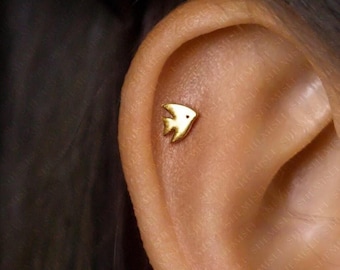 Angelfish Stud, Butterfly End or Screw Ball End Earring, Minimalist Style, A-SS657 SS658