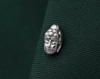 Buddha Head  Stud, Threadless Flat Back Earring, Minimalist Style, A-SS1521