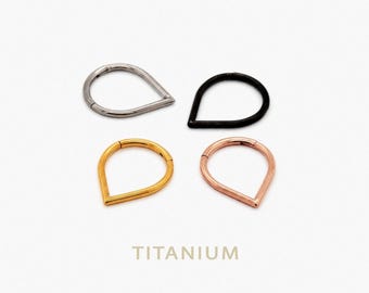 Teardrop Nose Ring, Septum Hoop, Minimalist Style, A-SH453 SH454