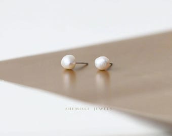 Baroque Pearl Stud, Earring, Minimalist Style, A-SS164