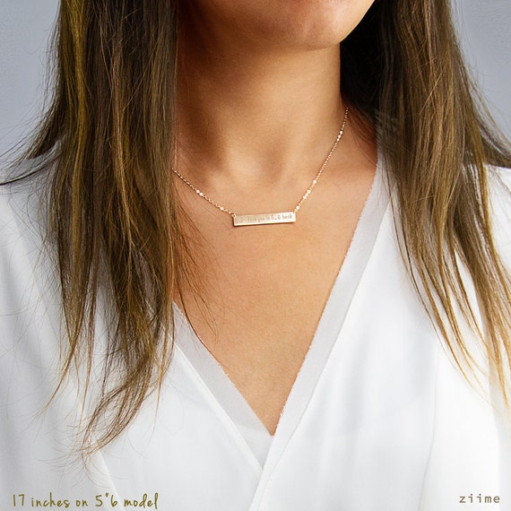 Buy Personalized Bar Necklace Engraved Bar Necklace Initial Necklace in Silver Gold Fill Rose Gold Fill Unisex Gold Filled Silver SN0007 Online in India Etsy