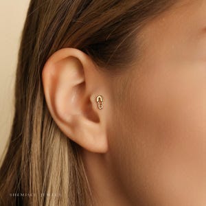 Petite boucle d'oreille sans filetage à dos plat, calibre 20,18,16, 5-10 mm unisexe, acier chirurgical SHEMISLI SS985