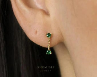 Gem Dangle Stud, Earring, Minimalist Style, A-SS209 SS210 SS288 SS289 SS290 SS291