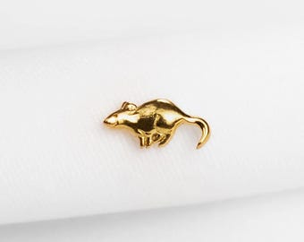 Rat Stud, Threadless Flat Back Earring, Minimalist Style, A-SS1151