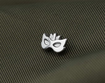 Masquerade Mask Stud, Threadless Flat Back Earring, Minimalist Style, A-SS1245
