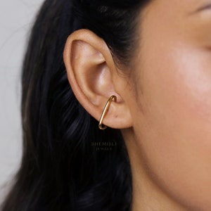 Stud Lobe cuff earrings, Gold, Silver SHEMISLI SS053 image 5