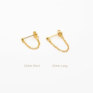 Simple Chain Dangle Earring, Unisex, Gold, Silver SHEMISLI SS197, SS198