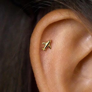 Airplane Stud, Butterfly End or Screw Ball End Earring, Minimalist Style, A-SS683 SS684
