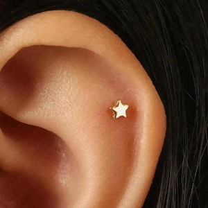 Cute Star Stud, Threadless Flat Back Earring, Minimalist Style, A-SS903