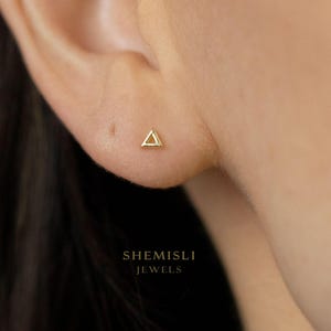 Super petit triangle ouvert, unisexe, or, argent SHEMISLI SS251