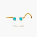 Turquoise Nose Stud, L Bend or Corkscrew, Minimalist Style, A-SS413 SS416 SS417 SS420 SS389 SS392 SS393 SS396