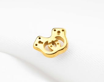 Pair of Handcuffs Stud, Threadless Flat Back Earring, Minimalist Style, A-SS1384