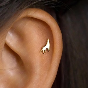 Wolf Stud, Butterfly End or Screw Ball End Earring, Minimalist Style, A-SS703 SS704
