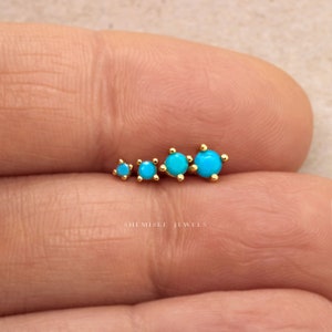 Turquoise Studs, 1.5, 2, 2.5, 3mm Gold, Silver SS223, SS090, SS185, SS091 Butterfly End, SS471, SS472, SS473, SS471 Screw Ball End Type A zdjęcie 6