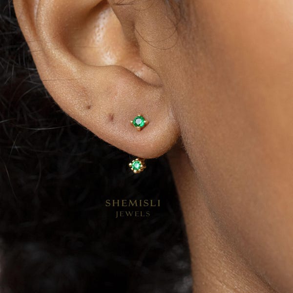 Gemstones Ear Jacket, Stud Earring, Minimalist Style, A-SJ001 SJ002 SJ003 SJ023 SJ022 SJ024
