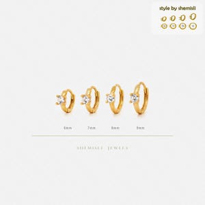 Petite boucle d'oreille hélicoïdale blanche en cz, unisexe, or, argent SHEMISLI SH616, SH617, SH618, SH619