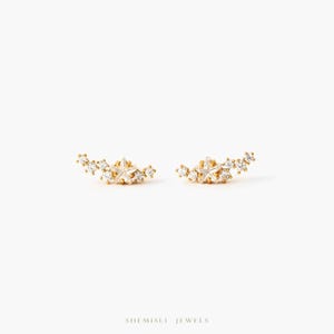 Boucle d'oreille en grappe d'étoiles, boucle d'oreille céleste unisexe, or, argent SHEMISLI SS170 LR
