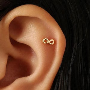 Infinity Sign Stud, Butterfly End or Screw Ball End Earring, Minimalist Style, A-SS805 SS806
