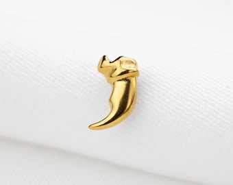 Eagle Talon Claw Nail Stud, Threadless Flat Back Earring, Minimalist Style, A-SS1393