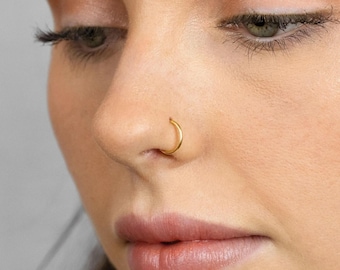 Titanium Round Nose Ring, Septum Hoop, Minimalist Style, A-SH436 SH446 SH456
