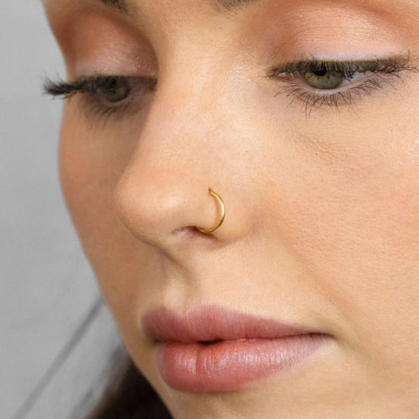 Titanium Round Nose Ring, Septum Hoop, Minimalist Style, A-SH436 SH446 SH456