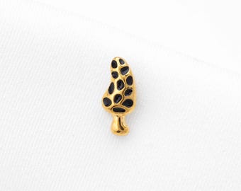 Morel Mushroom Stud, Threadless Flat Back Earring, Minimalist Style, A-SS1531