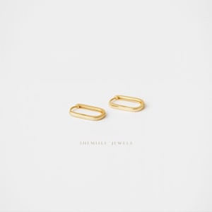 Long Oval Hoop Earring, Unisex, Gold, Silver SHEMISLI - SH209