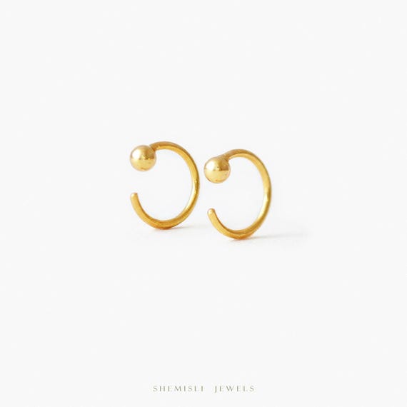 Tiny Ball Jackets Earring, Unisex, Gold, Silver SHEMISLI SJ007 NOBKG