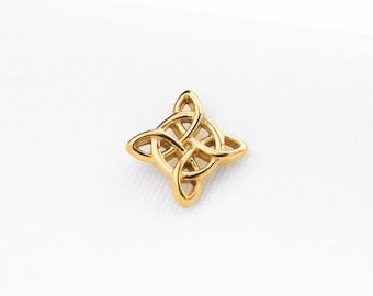 Witch's Knot Stud, Threadless Flat Back Earring, Minimalist Style, A-SS1365