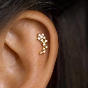 Shooting Star Stud, Threadless Flat Back Earring, Minimalist Style, A-SS588 SS761