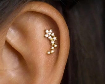 Shooting Star Stud, Threadless Flat Back Earring, Minimalist Style, A-SS588 SS761