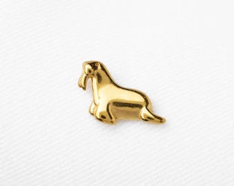 Walrus Stud, Threadless Flat Back Earring, Minimalist Style, A-SS1744