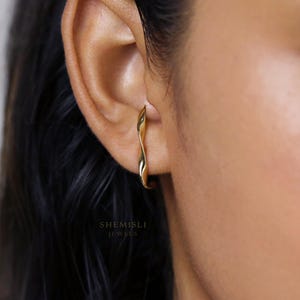 Boucles d'oreilles clous, fil torsadé, unisexe, or, argent SHEMISLI SS054