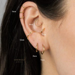 Titanium Round Hoop, Huggies Earring, Minimalist Style, A-SH436 SH446 SH456