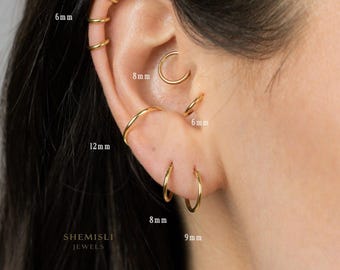 Titanium Round Hoop, Huggies Earring, Minimalist Style, A-SH436 SH446 SH456