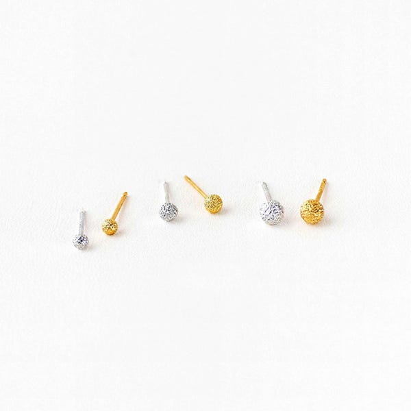 Stardust Textured Ball Stud, Earring, Minimalist Style, A-SS005 SS006 SS007