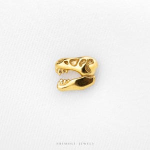 Dinosaur Skull Stud, Threadless Flat Back Earring, Minimalist Style, A-SS1210