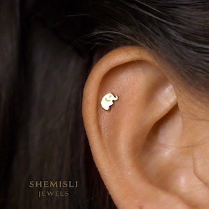 Petit clou éléphant, unisexe, or, argent SHEMISLI SS494 Extrémité papillon, extrémité sphérique à vis SS495 (Type A) LR