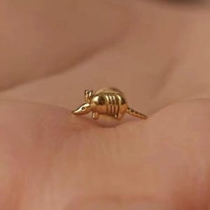 Pendiente de tuerca Armadillo, sin rosca, con parte trasera plana, estilo minimalista, A-SS1028