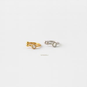 CZ Stone Ear Cuff, aucun piercing n'est nécessaire, boucles d'oreilles sans piercing, unisexe, or, argent SHEMISLI SF043
