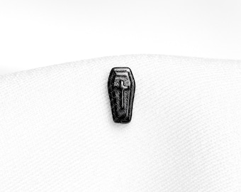 Black Coffin Stud, Threadless Flat Back Earring, Minimalist Style, A-SS1112
