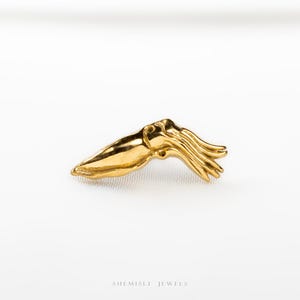 Cuttlefish Stud, Threadless Flat Back Earring, Minimalist Style, A-SS1125