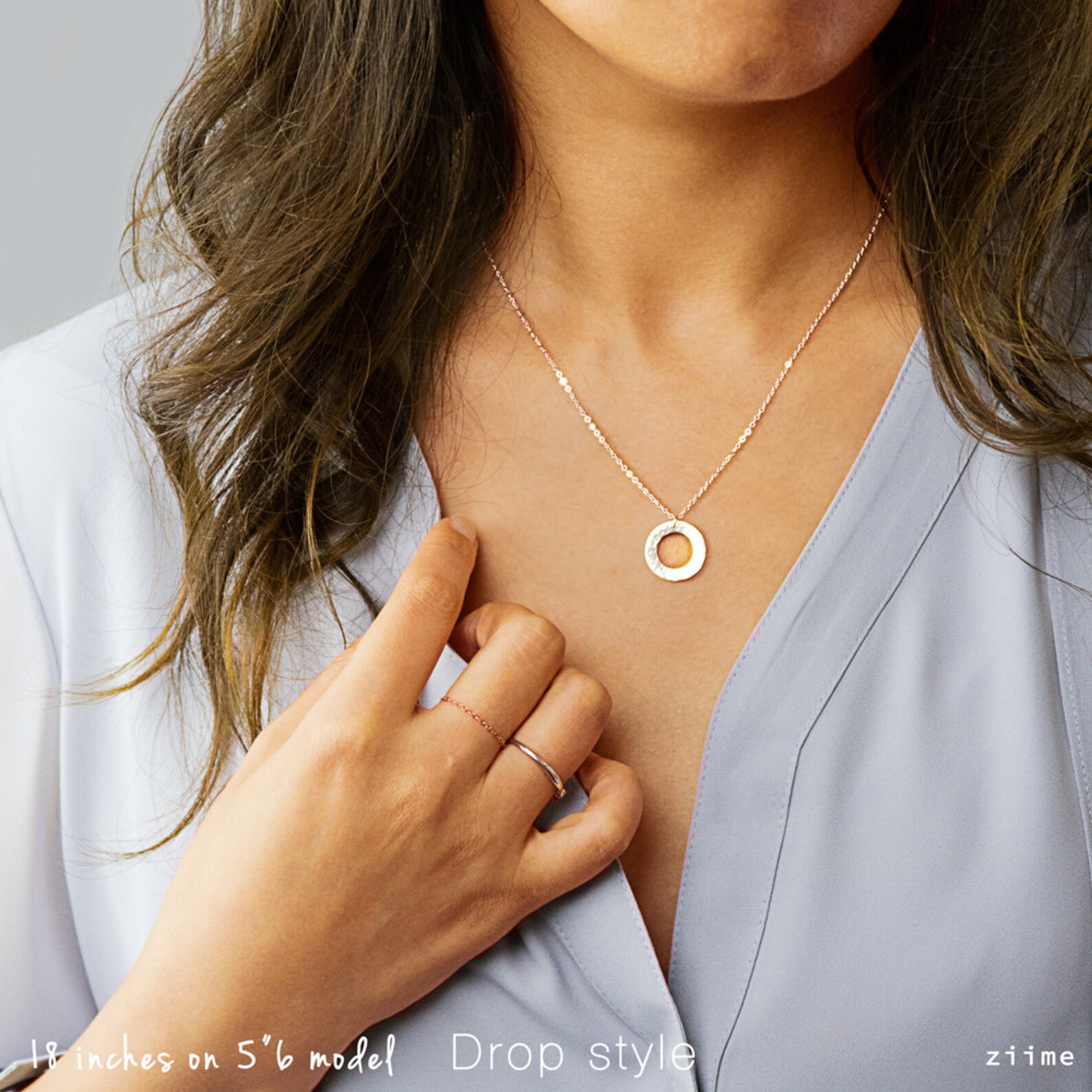 Dainty Circle necklace Small Circle Necklace Sterling Etsy