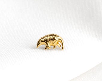 Pangolin Stud, Threadless Flat Back Earring, Minimalist Style, A-SS1085