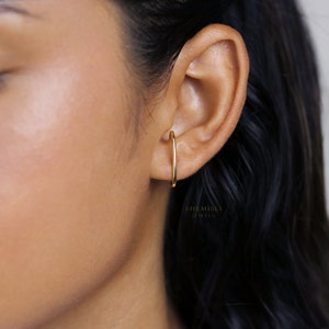 Stud Lobe cuff earrings, Gold, Silver SHEMISLI SS053 image 3