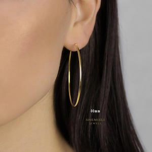 Large Thin Hoop, Huggies Earring, Minimalist Style, A-SH268 SH152 SH269