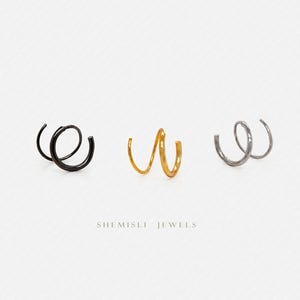 Double Hoop, Huggies Earring, Minimalist Style, A-SH120